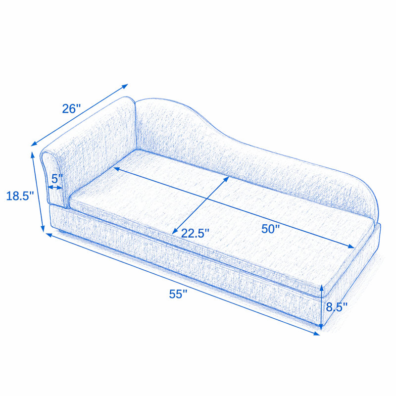 Canapé surdimensionné pour animaux de compagnie pour chiens de taille moyenne / grande, tissu en lin respirant de qualité supérieure, pieds en plastique