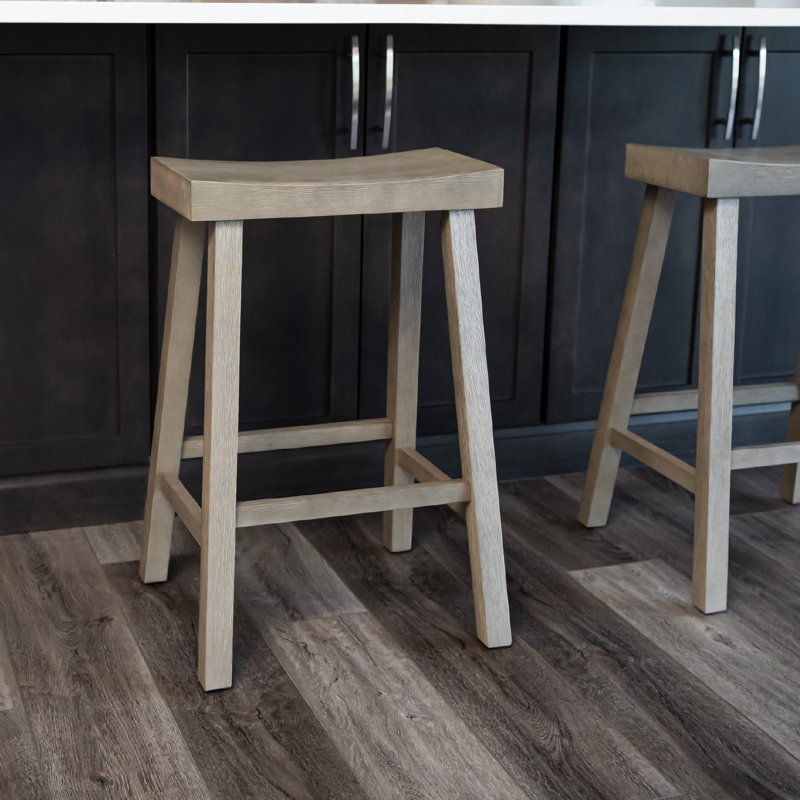 Maven Lane Vincent Wooden Kitchen Stool, Counter Stool ( 26" Seat Height ), Antiqued Gray