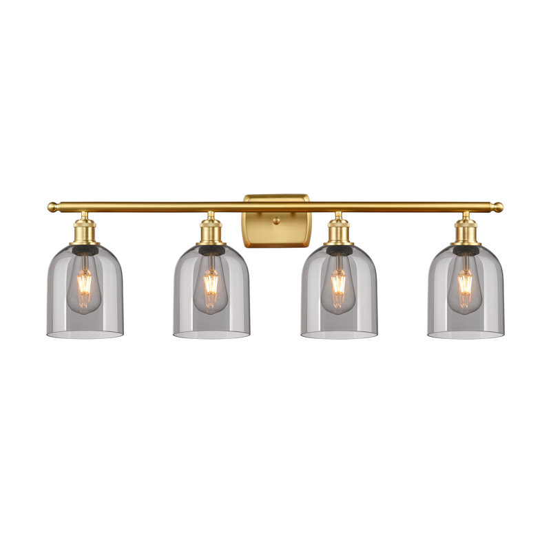Anacaren 4 - Light Dimmable Vanity Light, Satin Gold, Light Smoke