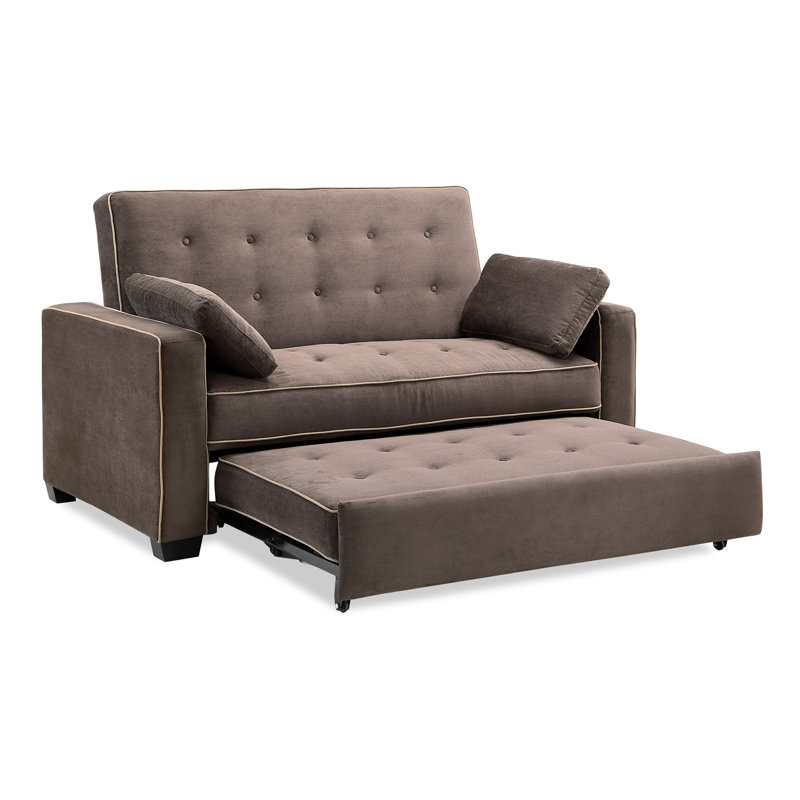 Barton 66.5'' Upholstered Sleeper Sofa, Java Performance Twill