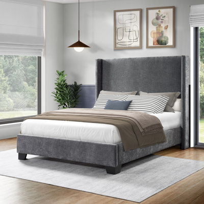 Reinette Upholstered Wingback Platform Bed