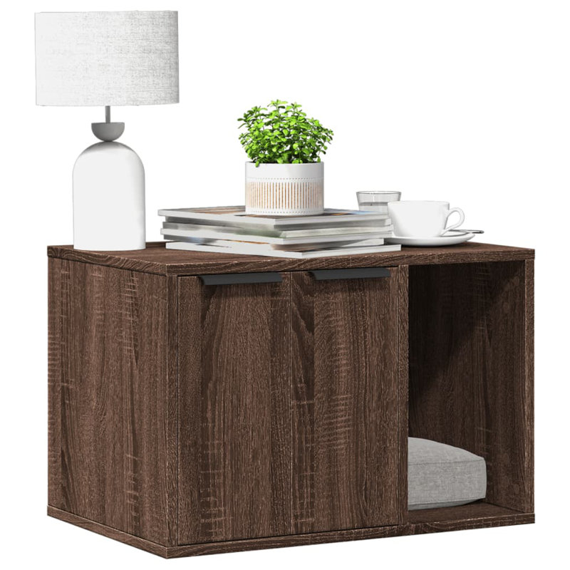 Engineered Wood Stocking Holder, Brown Oak