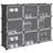 vidaXL Storage Cube Organizer Black Polypropylene 9 cubes Modular