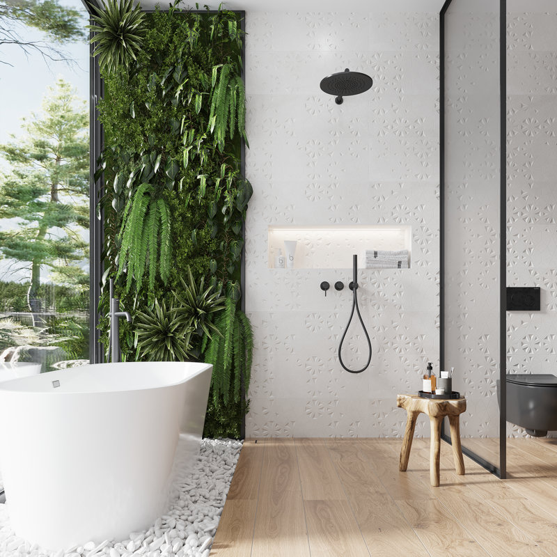 Imprint 12" x 35" Ceramic Marble Look Wall & Floor Tile