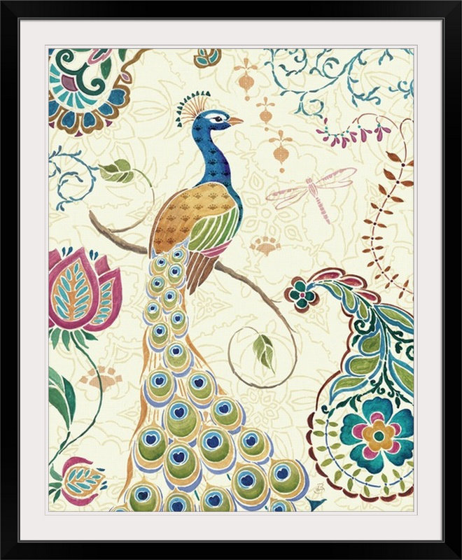« ii », reproduction d’impression sur brissonnet, Peacock Fantasy, H 20 po x l 16 po x P 1,5 po, Toile