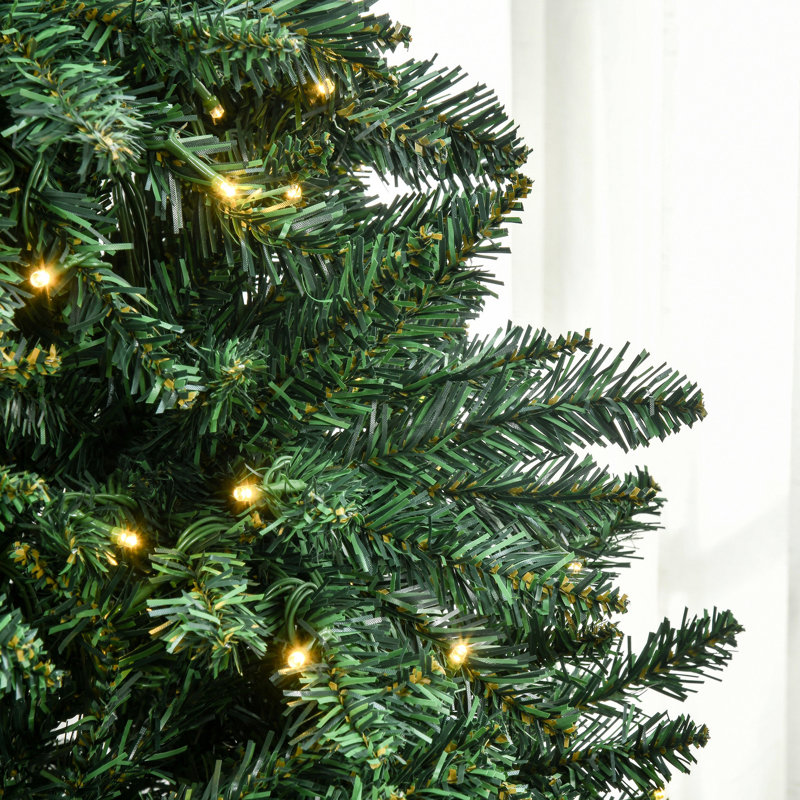 700 arbres de Noël à DEL blanc chaud, 7 pi de sapin double, 2154 pointes, base en métal stable pour les occasions festives, branche incluse
