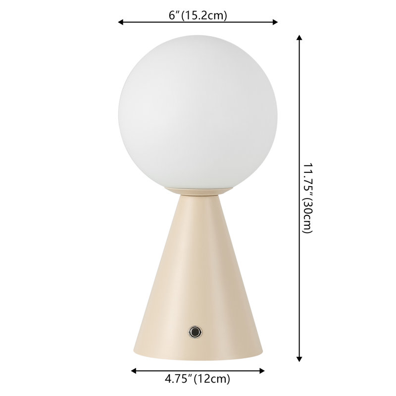 Lampe de table à intensité réglable à intensité variable avec globe tactile 11,75 "Macie, Amande