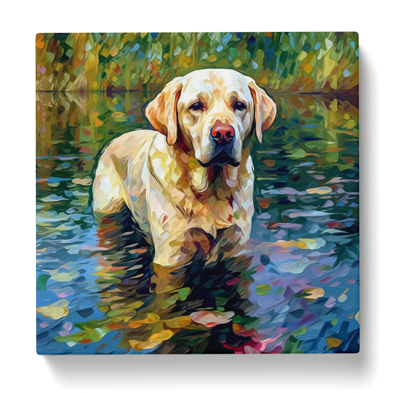 Labrador Retriever Neo-Impressionism - Wrapped Canvas