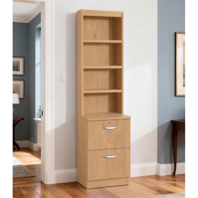 Cosmo 48cm Wide 2 -Drawer File Cabinet, English Oak