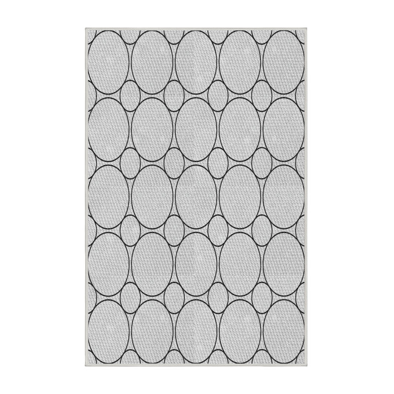 Tapis décoratif géométrique noir principato, Rectangle 2 pi x 4 pi