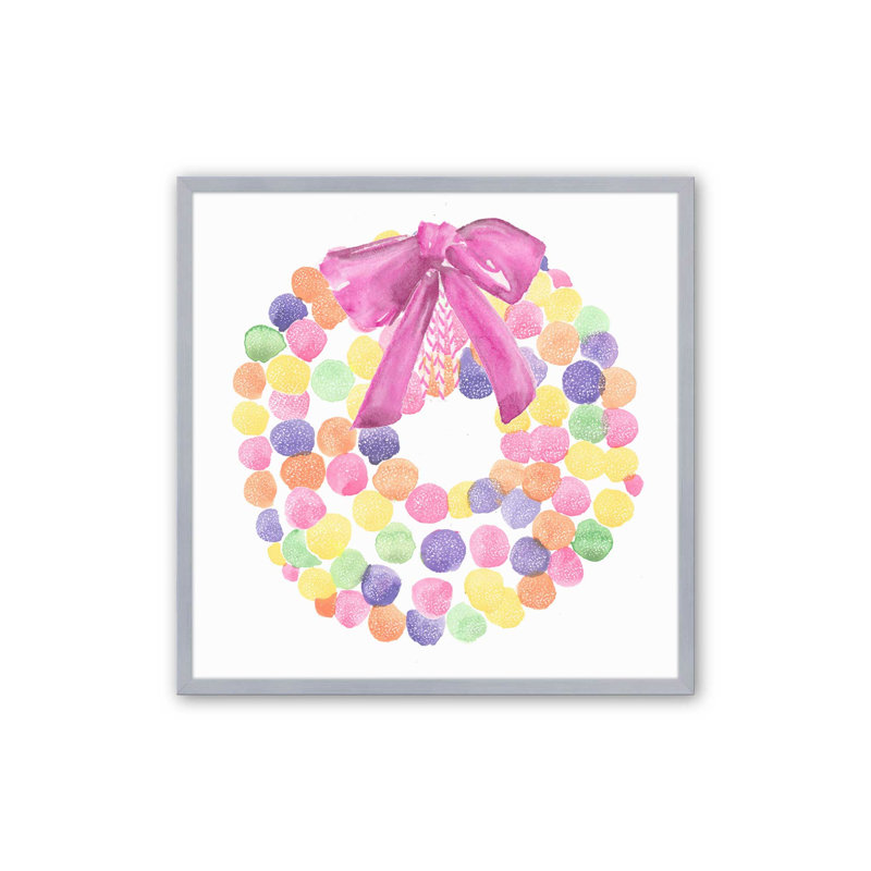 Motif de couronne arc-en-ciel, Cadre simple en chrome poli, bois massif, H 17,75 po x l 17,75 po