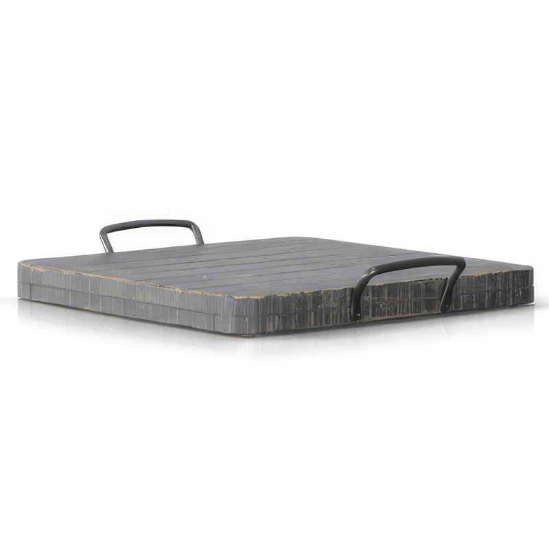 Plateau en bois massif Chans, Noir