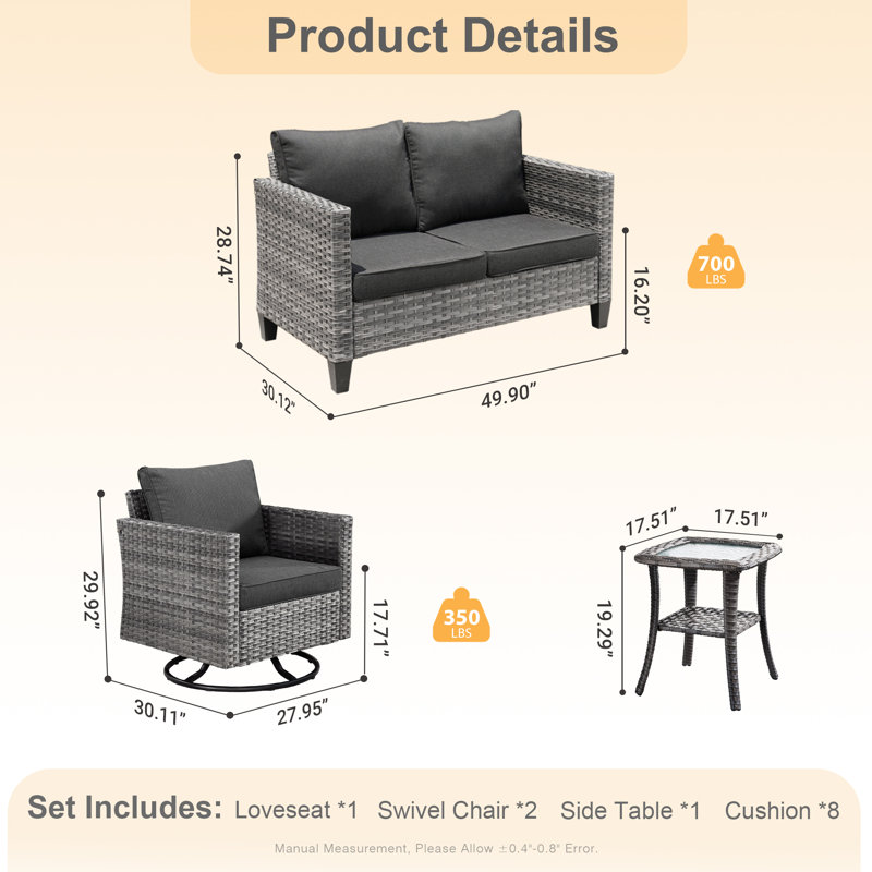 Ensemble de mobilier d'extérieur 7 pièces, Noir