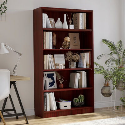 Bookshelf for Bedroom 5 Shelf Office Bookcase 60 Inches Tall Modern Wood Bookshelf for Living Room 5 Tier Wide Manga Bookshelves Library Bookcase