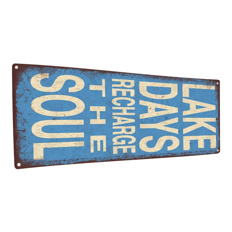 Panneau en métal «Blue Lake Days», H 5,75 po x l 15,5 po