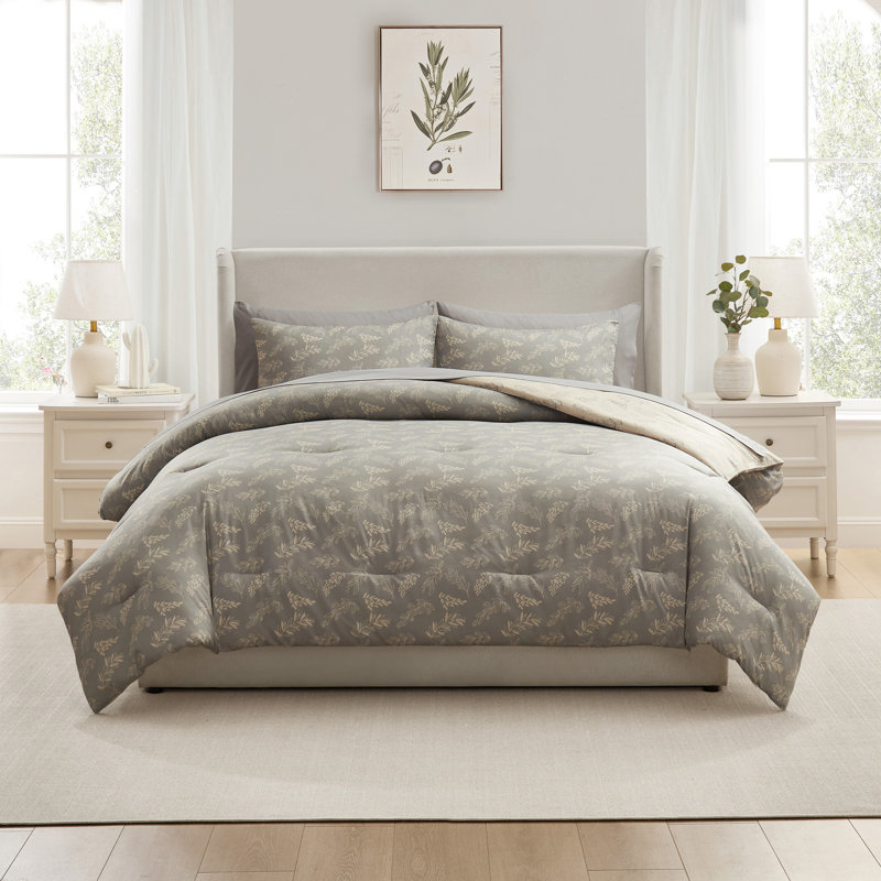 Nestl Botanical Bed in a Bag 7 piece Comforter Set with Sheets & Pillow Shams, Full Comforter+6 of Additional Pieces Included