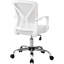 Chaise de bureau moderne à dossier moyen, ergonomique, filet blanc, métal, fonction pivotante réglable, hauteur, base en métal