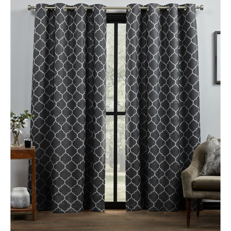 Milagros Blackout Curtain Pair, Black, 52" x 96"