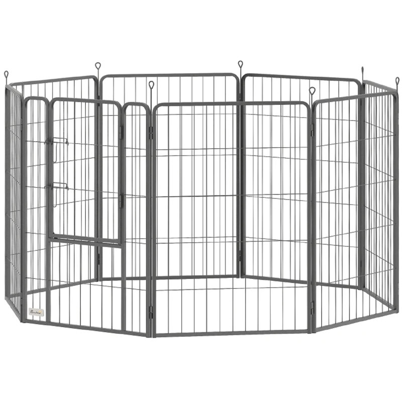 8-panel Metal Dog Exercise Pen (39") - Suitable For Medium & Large Dogs