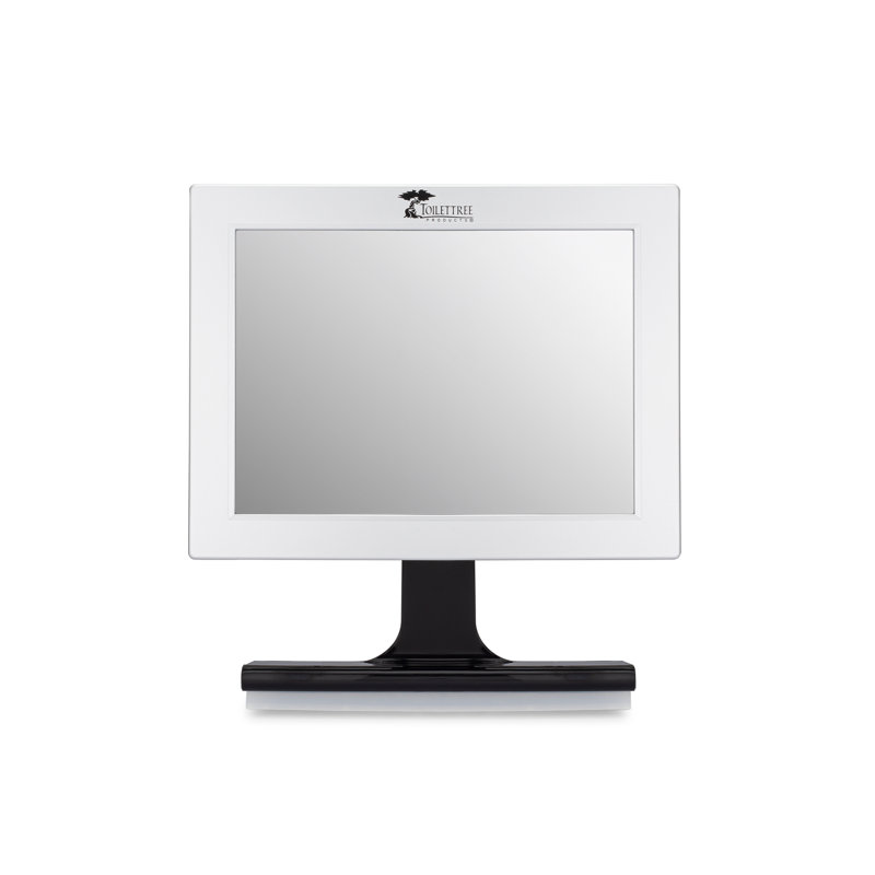 Fogless Vanity Shower Mirror with 360-Degree Adjustable Bracket, Silver