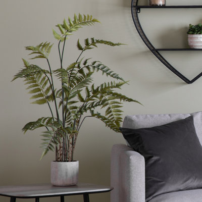 107cm Faux Fern Plant in Cement Pot