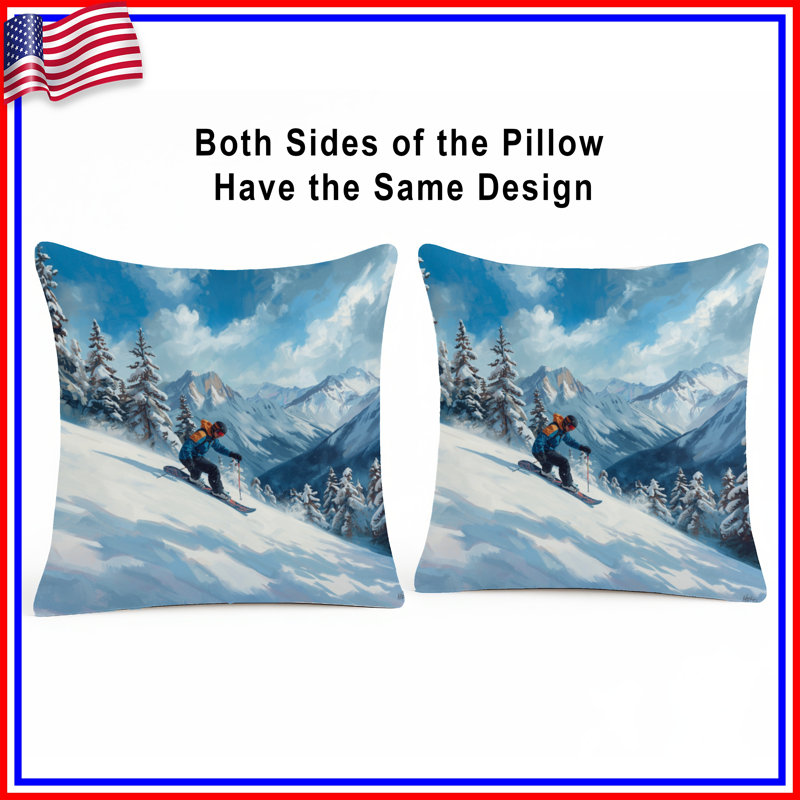 Coussins décoratifs Snowy Mountain, 14 X 14 pouces