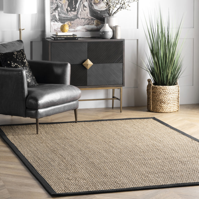 Nasim Flatweave Farmhouse Seagrass Tan Rug, Rectangle 2' x 3'