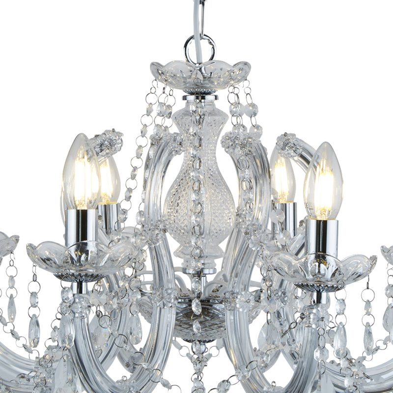 Kelly 8 - Light Candle Style Chandelier, Chrome