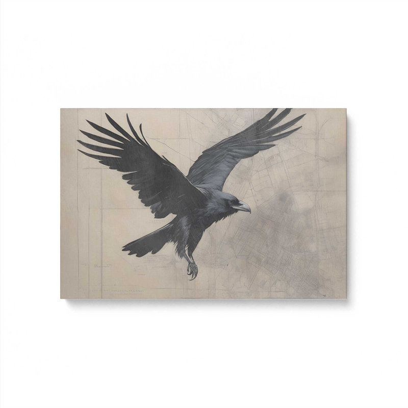 Toile tendue majestueuse Raven in Motion, H 24 po x l 36 po