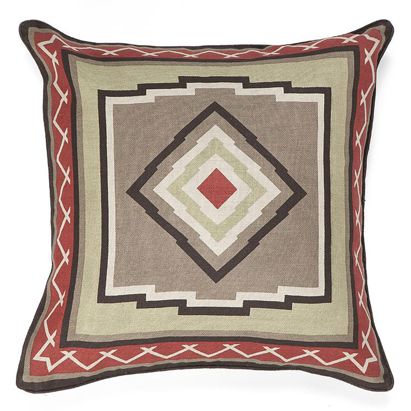Mesa Linen Square Pillow Cover & Insert, Charcoal