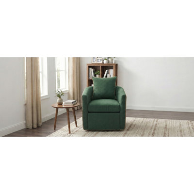 Fauteuil pivotant d'appoint avec rotation fluide à 360°, accoudoirs incurvés élégants et revêtement bouclé doux pour les espaces de vie modernes.