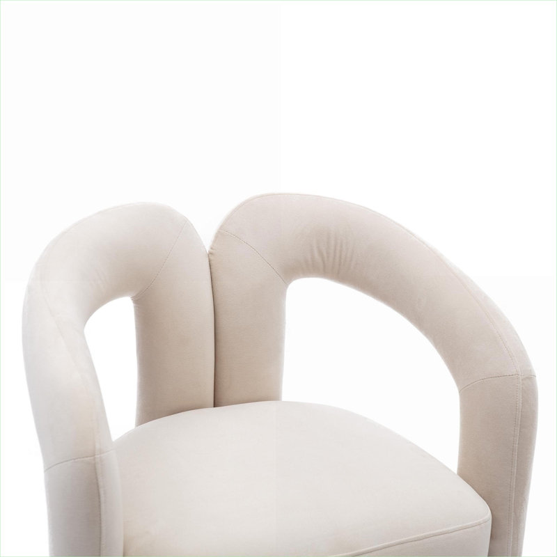 Ensemble de 2 chaises d'appoint compactes en velours tonneau rembourré pour la maison