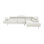 White Colour Sectional Living Room Furniture Faux Leather Adjustable Headrest Right Facing Chaise & Left Facing Sofa