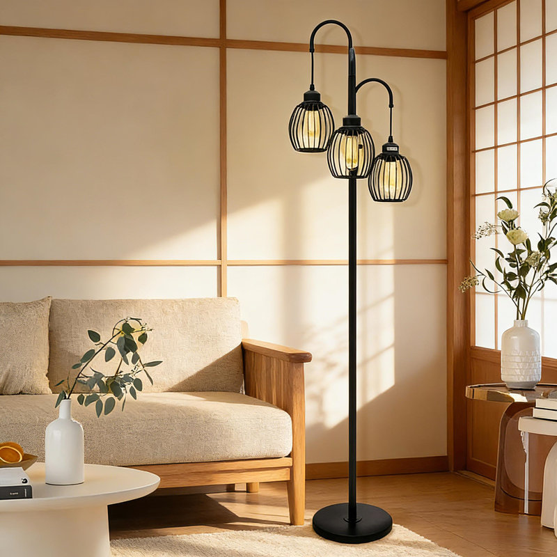 Lampe sur pied à branches de style moderne et minimaliste, équipée de 3 ampoules réglables, convenant au salon, à la chambre à coucher ou au bureau