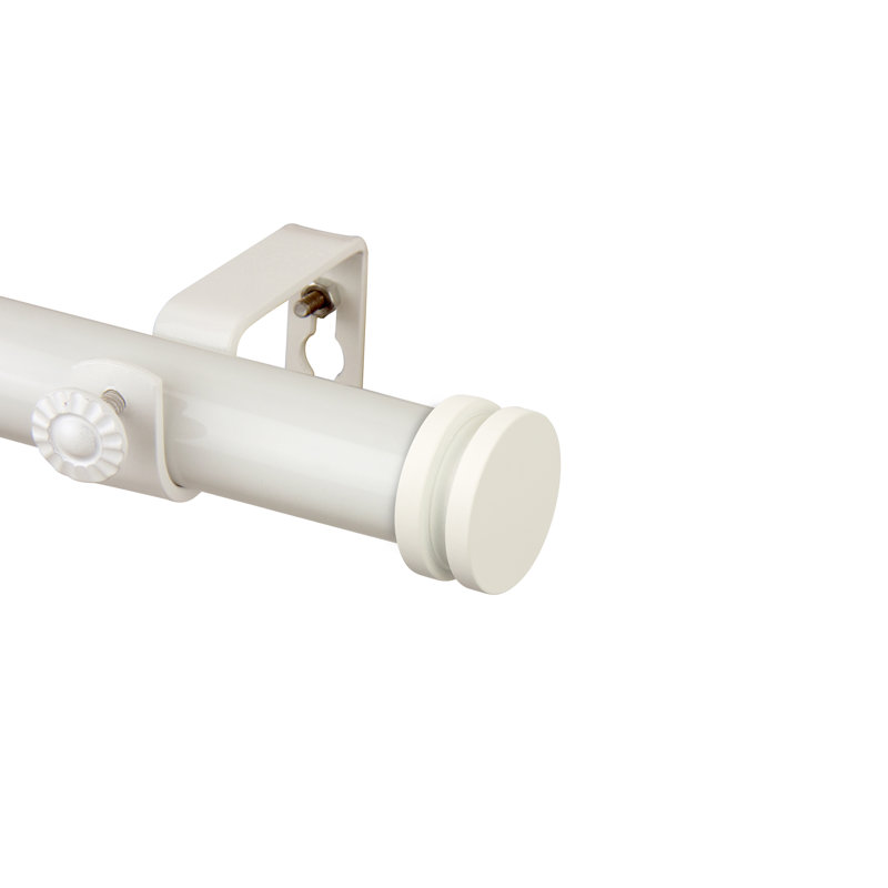 Tringle à rideau simple réglable de 1 po Caidance, 160" - 240", Blanc