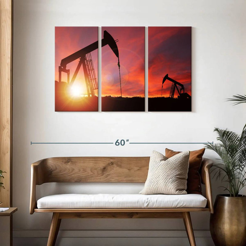 Silhouette de Lilie Pumpjacks, H 28 po x l 45 po