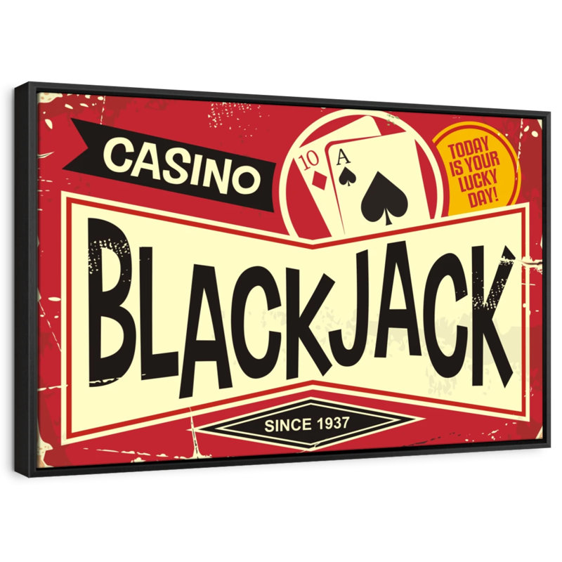 "Loisirs et mode de vie", impression sur toile rétro "Blackjack", H 9 po x l 13 po