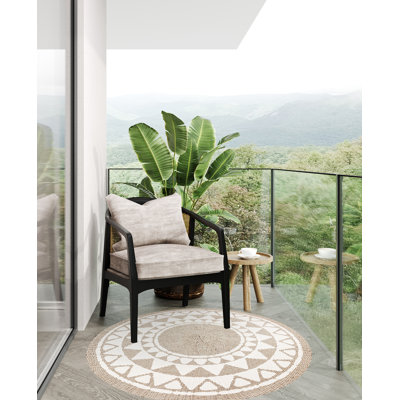 Adden Round Vinyl Area Rug