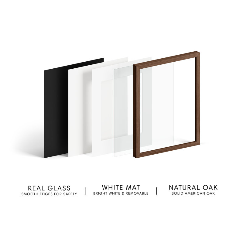Solid Wood Picture Frame with Glass, Walnut, 8" W x 10" H