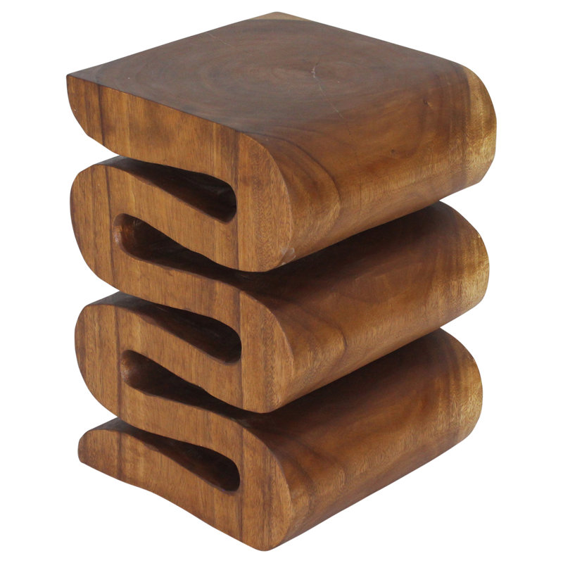 Raechell Solid Wood End Table, Brown Wood, 20"H x 14"W x 14"D