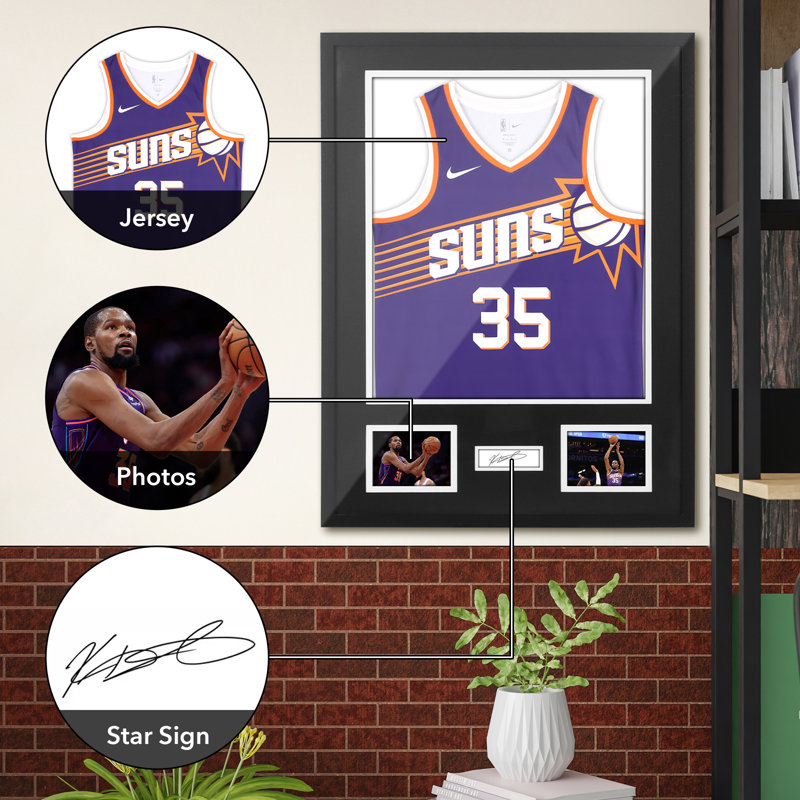 Jersey Display Case with UV Protection, Wood Frame, Mat & Pinboard for Sports Shirts & Photos (1 Pack)