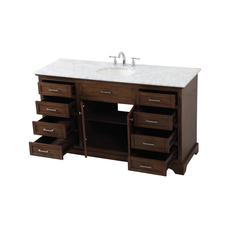 Ensemble de meuble-lavabo simple 60 po Hermes, Teck