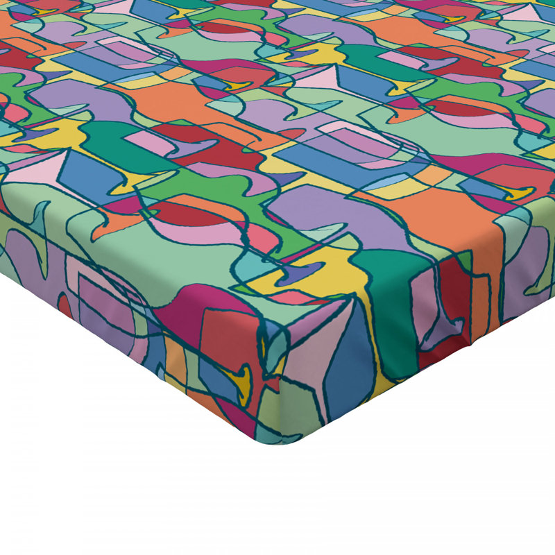 Microfiber Abstract Fitted Sheet, Queen Fitted Sheet