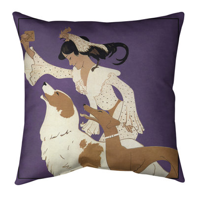 Housse et insert de coussin carré rétro Auguste Roubille