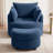 Corduroy Upholstered Swivel Barrel Accent Chair with Hidden Storage Ottoman, Round Lounge Chair for Living Room-962505706