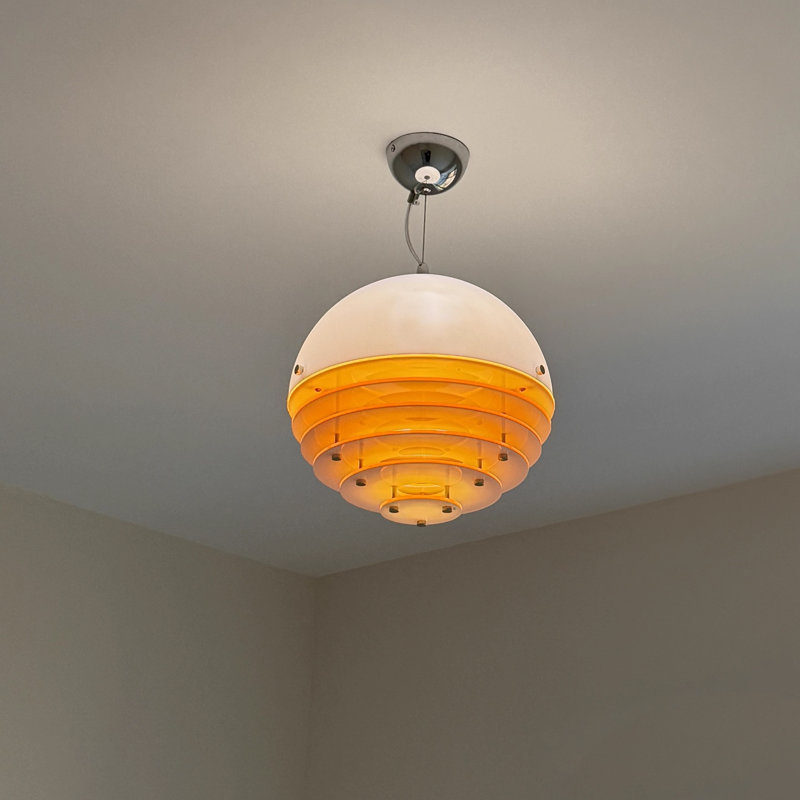 Medieval  Sunset Orange Glass Pendant Light With Light Sources