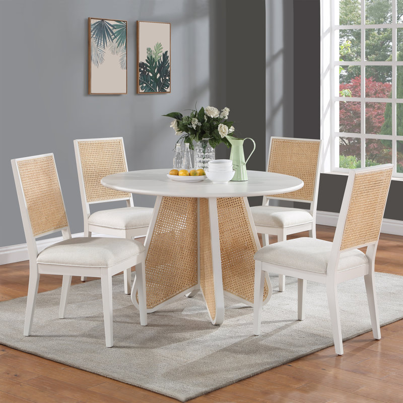 Solid Wood Side Chair, White