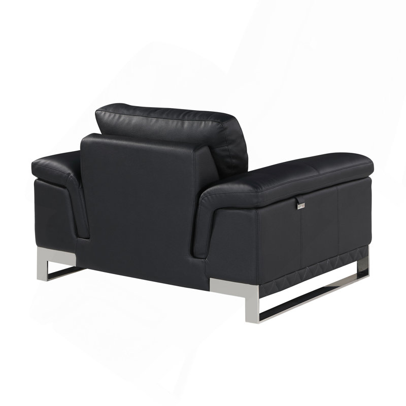 Chaise en cuir fleur, Noir