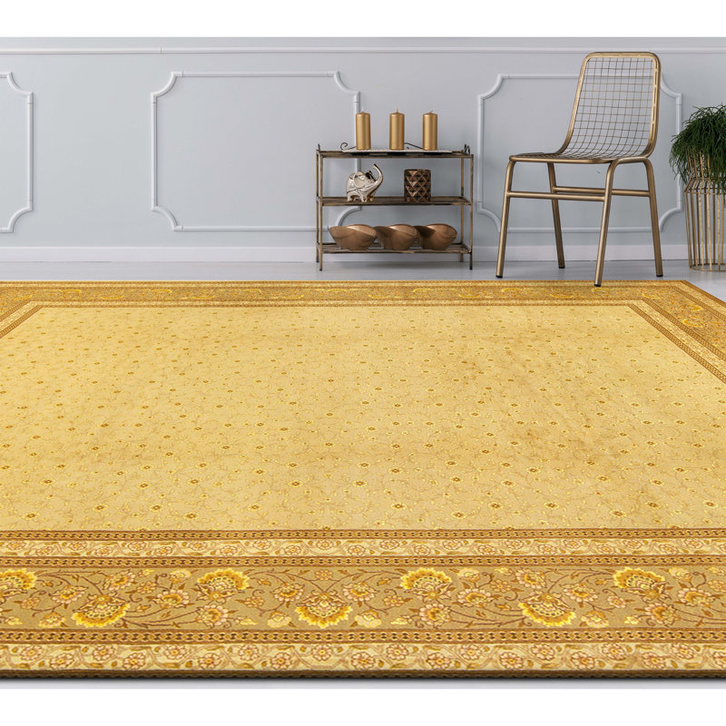 Tapis noué à la main de haute qualité beige et vert clair