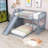 Eutimia Twin Over Twin Wood L-Shaped Bunk Bed with Slide and Storage Staircase-1614496192